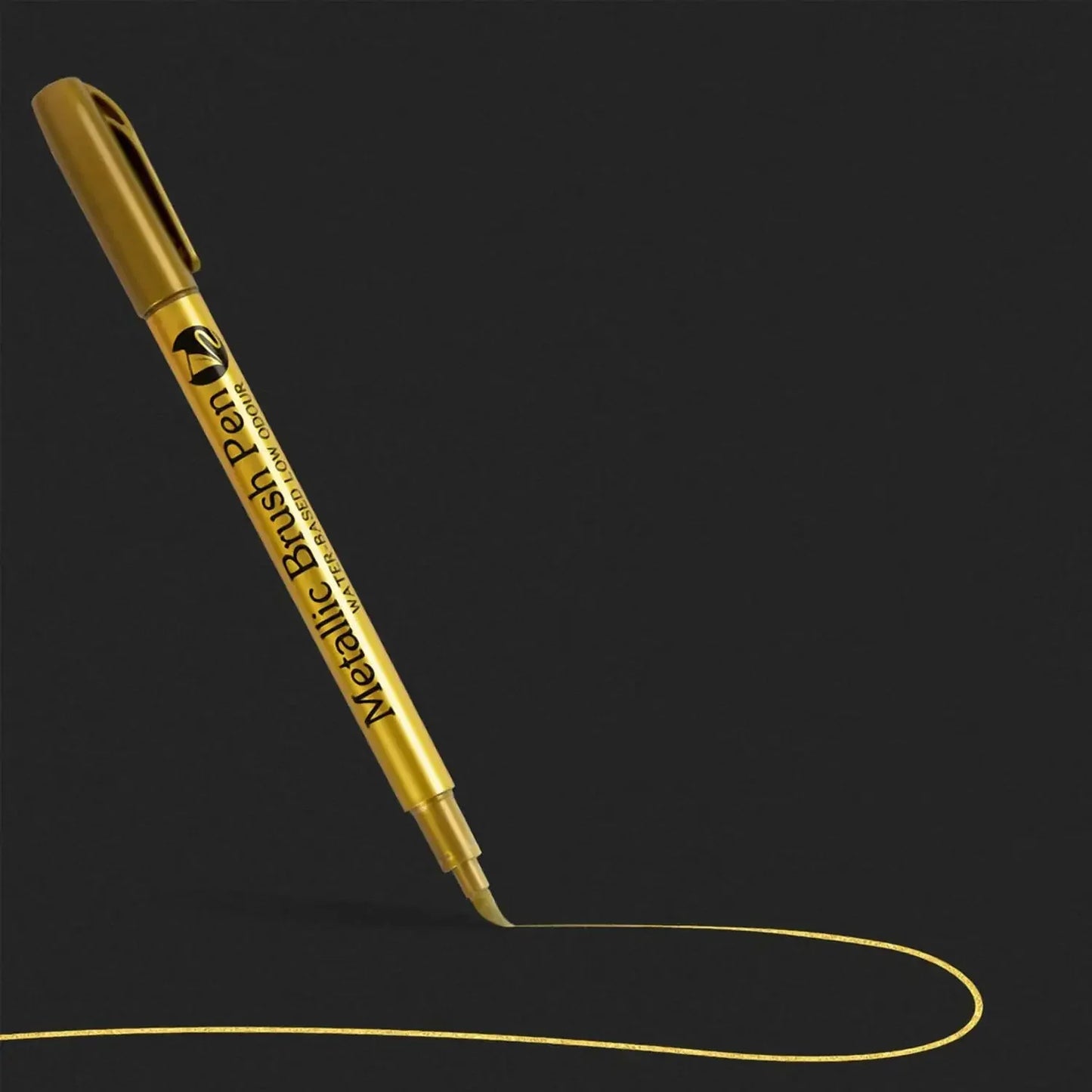 6Pcs Brush Metallic Paint Marker Pens Gold Silver Color Permanent Art