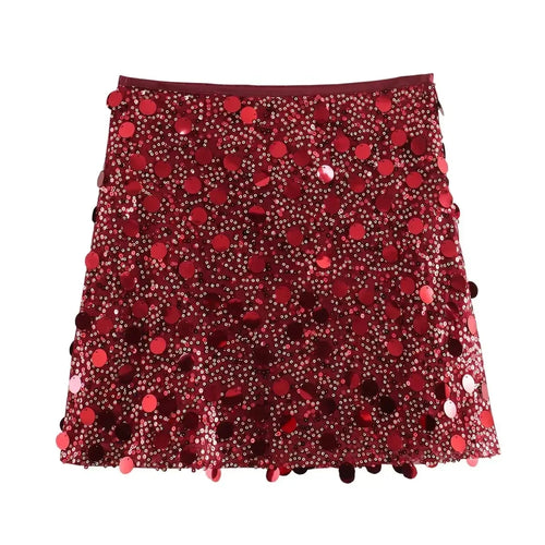 ASDS Mini Skirt For Women Sexy Sequin Short Skirts Vintage Y2k Women