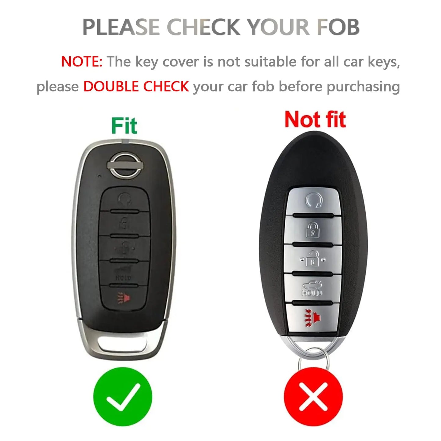 5 Button Key Fob Case Cover Holder for Nissan Altima Sentra Maxima