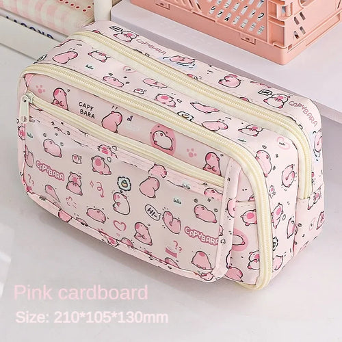 High Quality Kapibara Cartoon Pencil Case with Flip Top for Easy