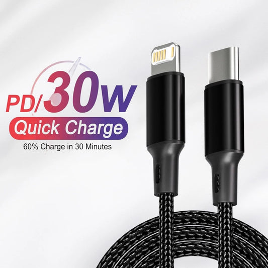 PD 30W USB Cable For Apple iPhone 14 13 12 11 Pro Max 7 8 14 Plus XS