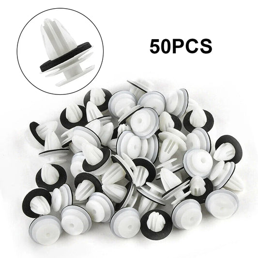 50PCS Door Panel Clip with Seal Ring Fastener Rivet Bumper Clip