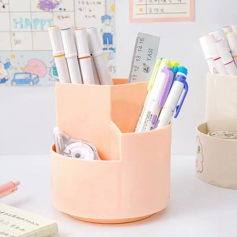 1pc Rotating Pen Holder, Office Student Desktop Pen Storage Box,