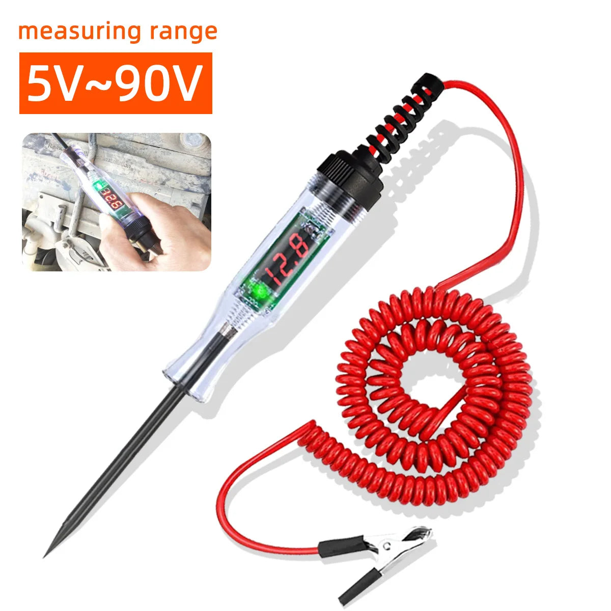 Car Truck Voltage Circuit Tester Digital Led Long Probe Pen Bulb