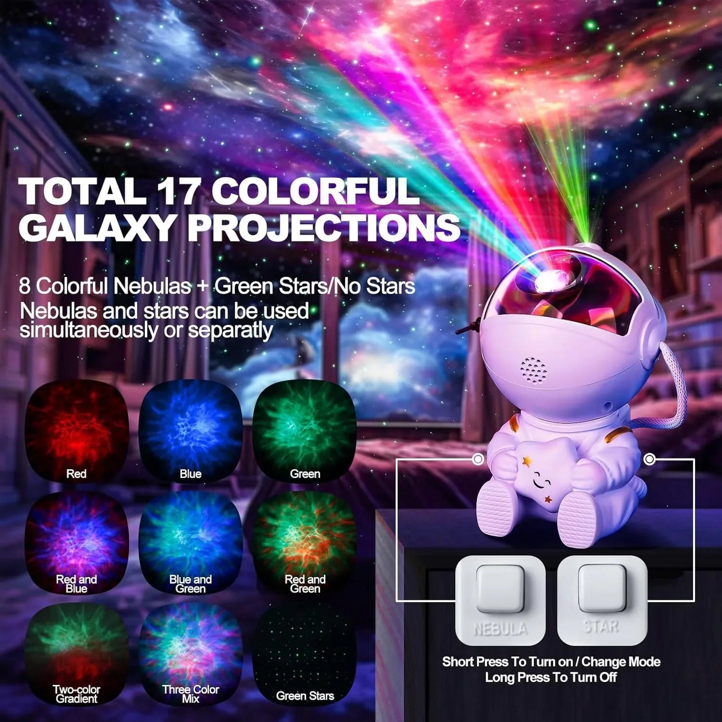 Galaxy Star Astronaut Projector LED Night Light Starry Sky Porjectors