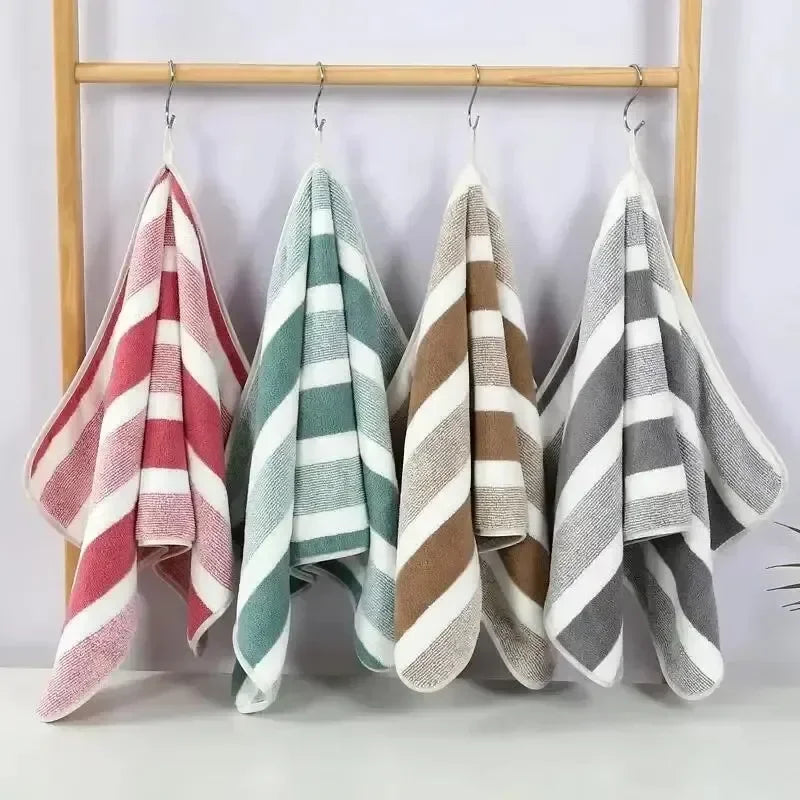 Striped Pattern Towel Set Soft Hand Towel Bath Towel Quick Drying