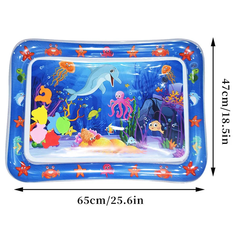 1pc Blue Dolphin Inflatable PVC Playing Mat Baby Play Water Mat