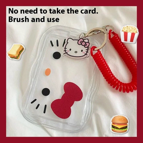 Kawaii Cartoon Hello Kitty Card Holder Cute KT Cat ID Card Student