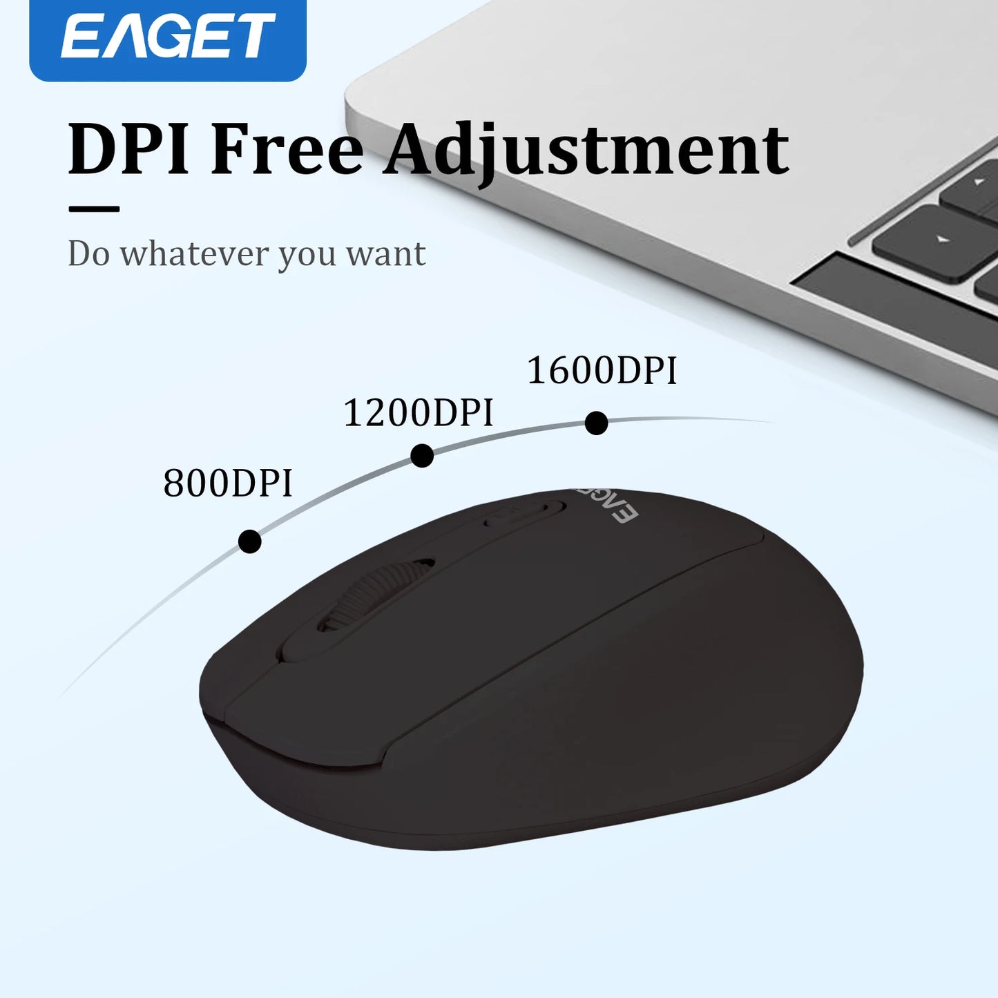 Eaget Replaceable Battery 2.4G Optical Mice Wireless Mouse with USB