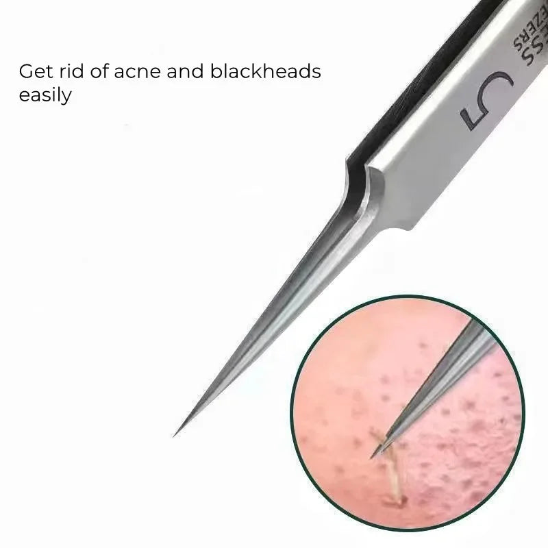 German Ultra-fine No. 5 Cell Pimples Blackhead Clip Tweezers Beauty