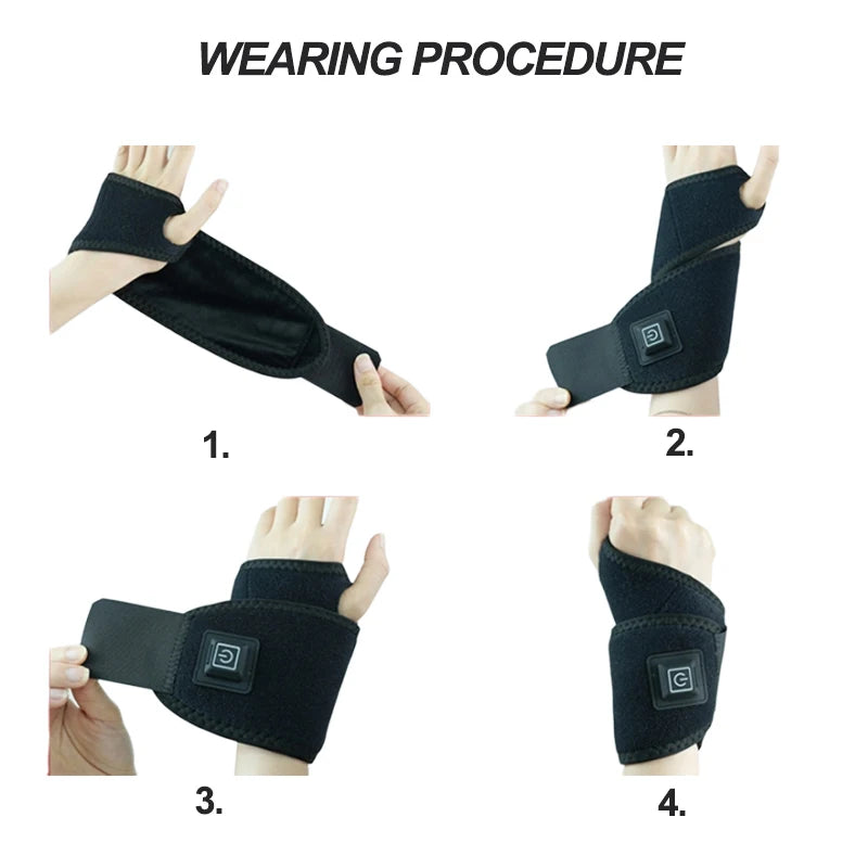 Heating Wrist Protector Sports Protection Breathable USB Hand Massager