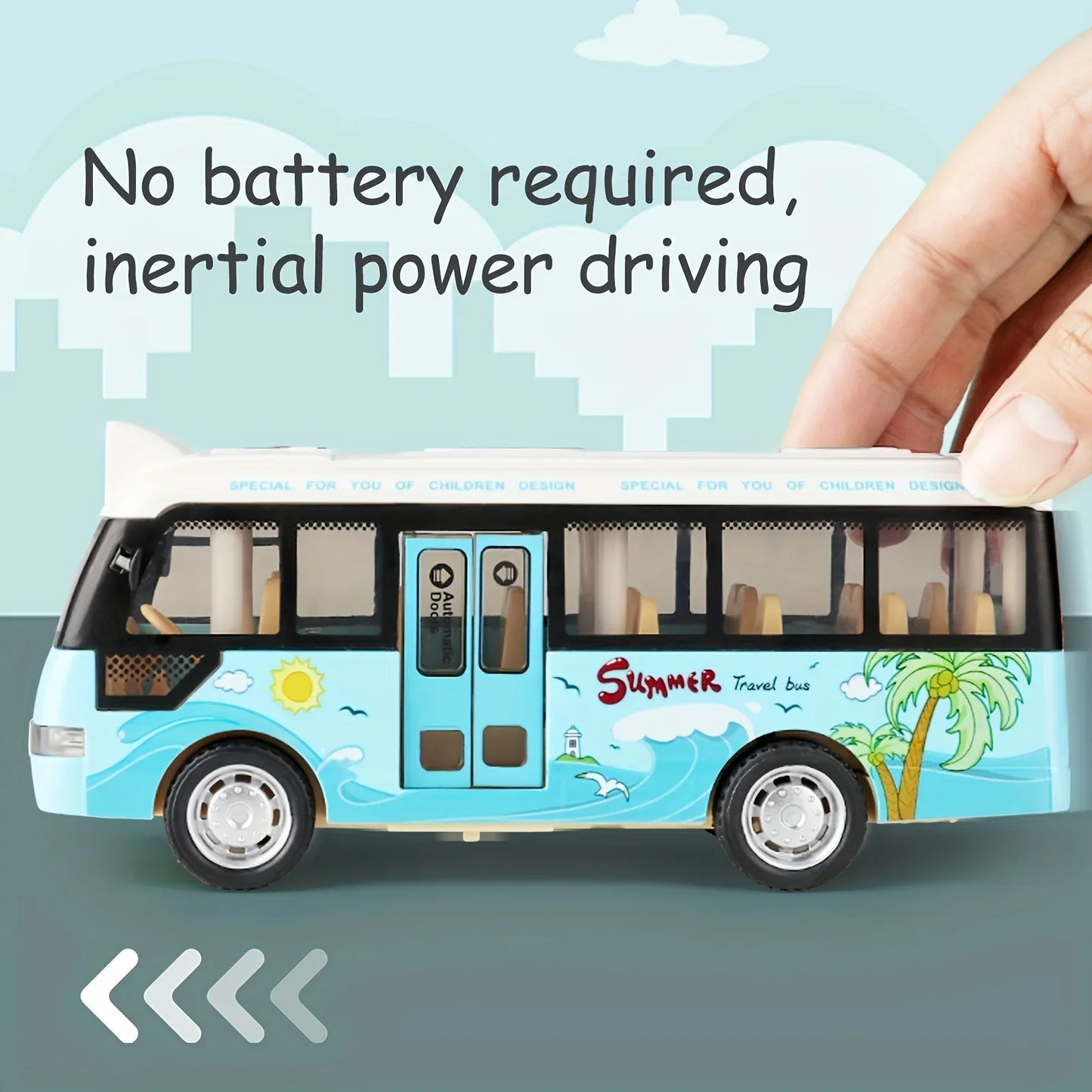 School Bus Toys Cars Die Cast Plastic Little Cars City Bus With Sound