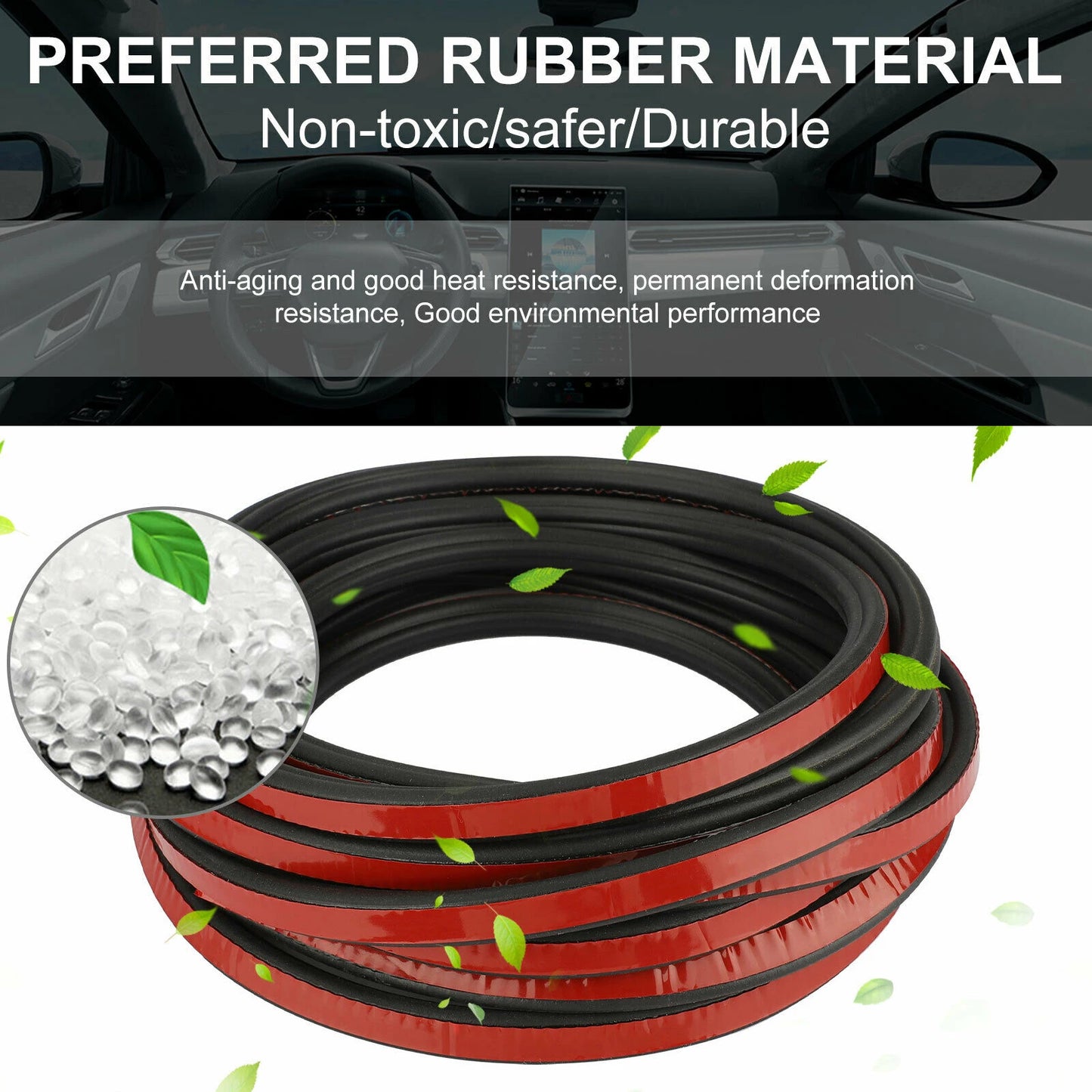 5Meters Car Door Seal Strips Sticker B Shape Weatherstrip Rubber Seals