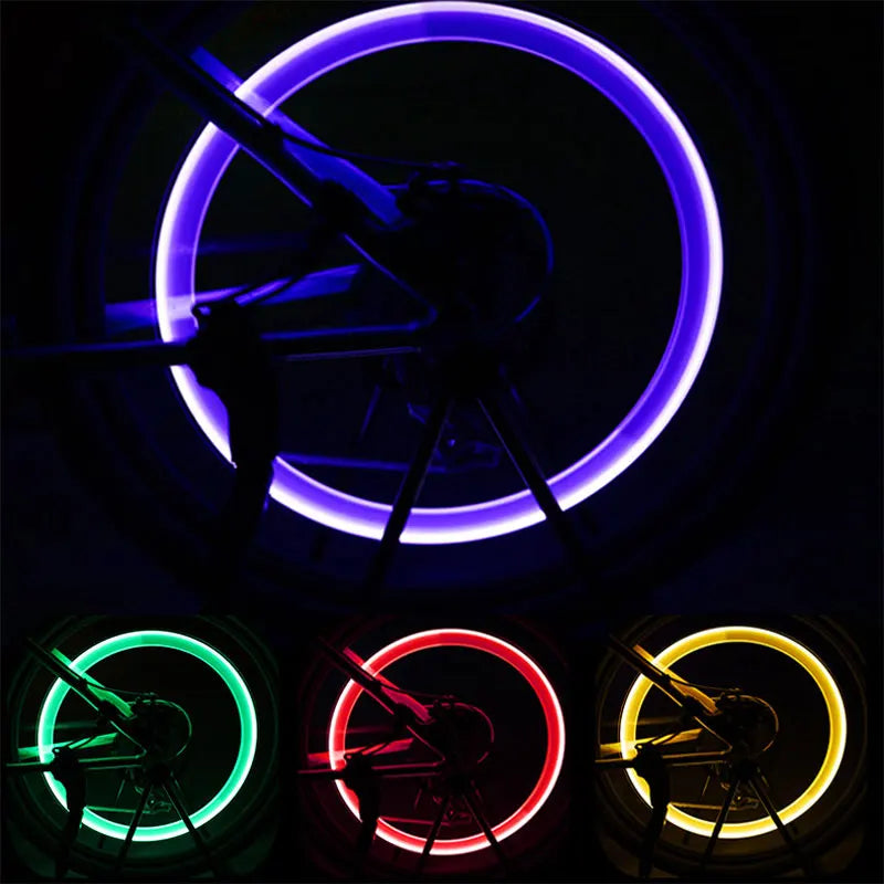 1x Neon Bicycle Tire Valve Caps Light Bike Spoke Lamp Mini LED Night