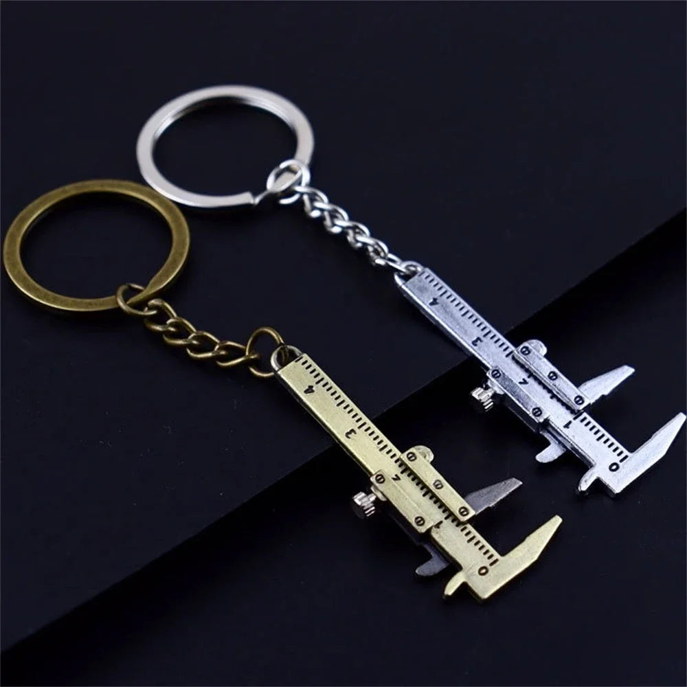 Mini Vernier Caliper Pocket Key Chain Keyring Ornaments Small 3D