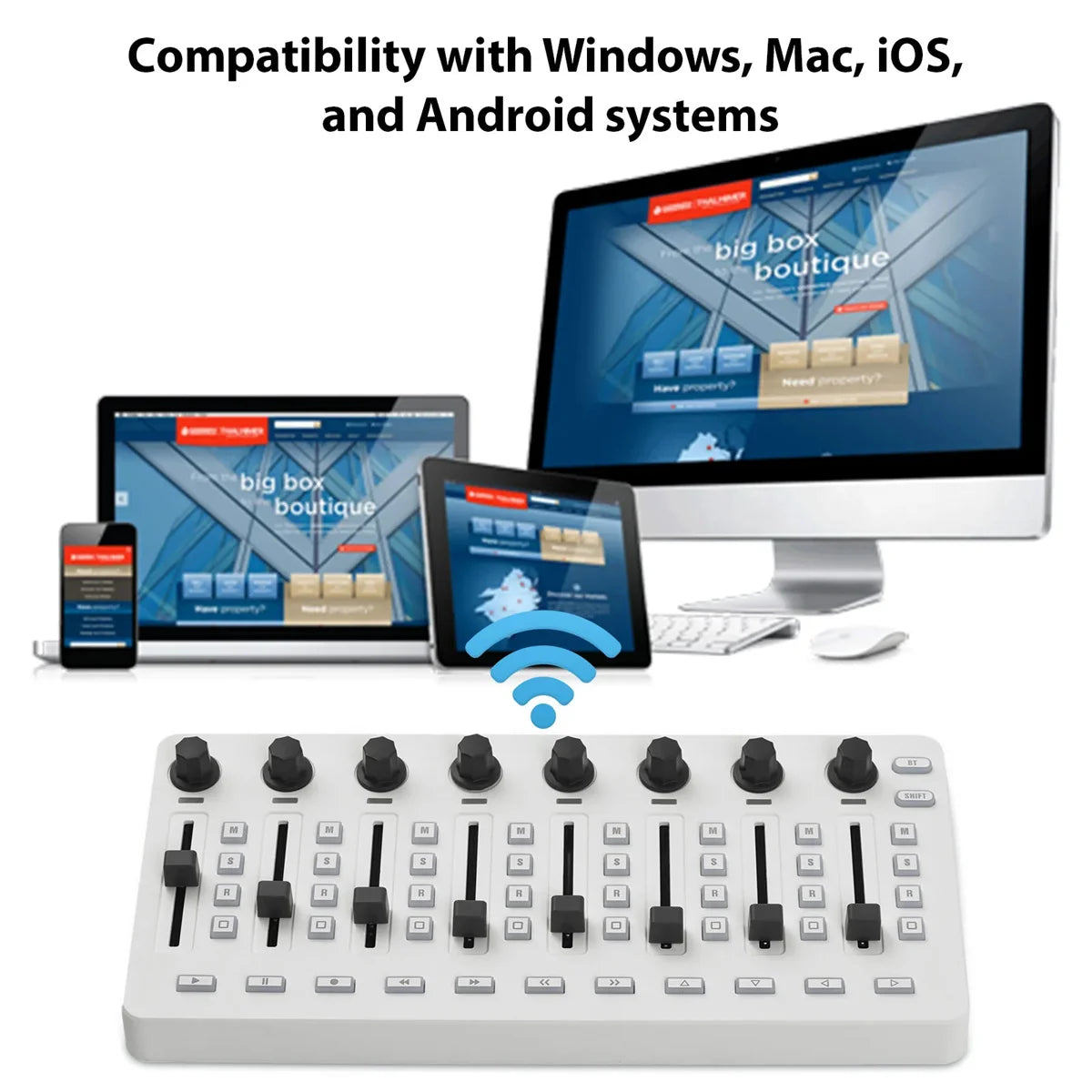 M-VAVE SMC-Mixer Wireless MIDI Controller Mixing Console  BT