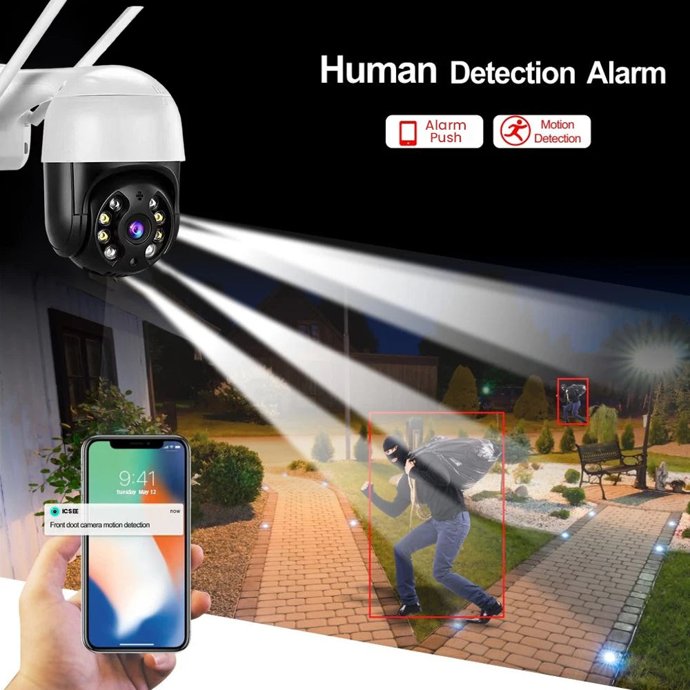 TAITAS 4K 8MP Smart Wifi PTZ Camera 5x Digital Zoom AI Human Detection