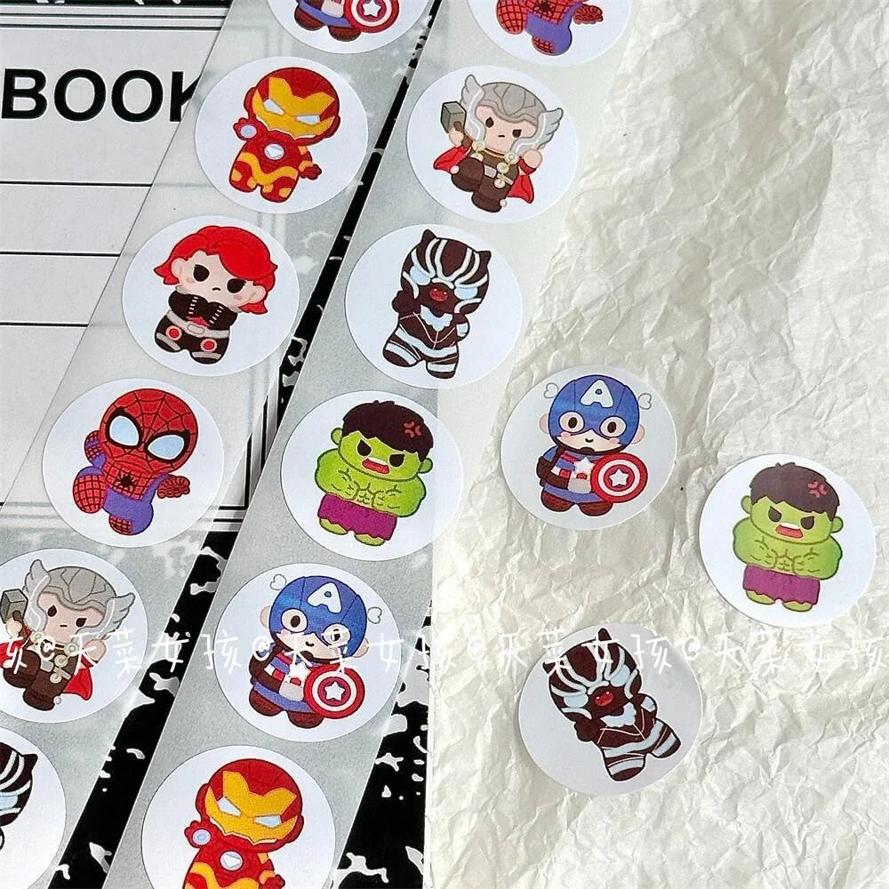 New 500PCS Avengers Roll Sticker MV Decorative Seal Sticker Circular