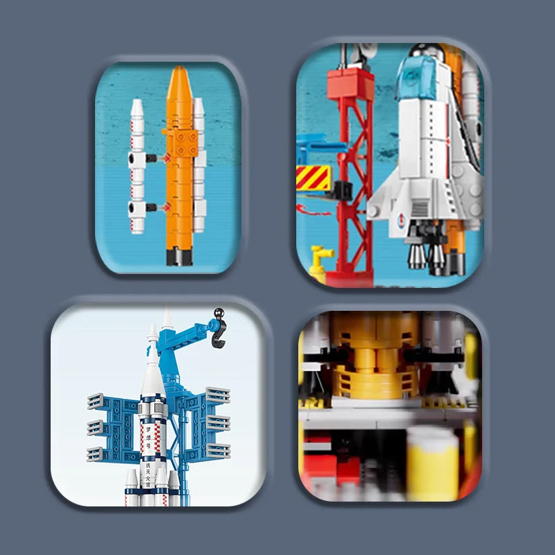 Children's toy building blocks large space rocket children's puzzle