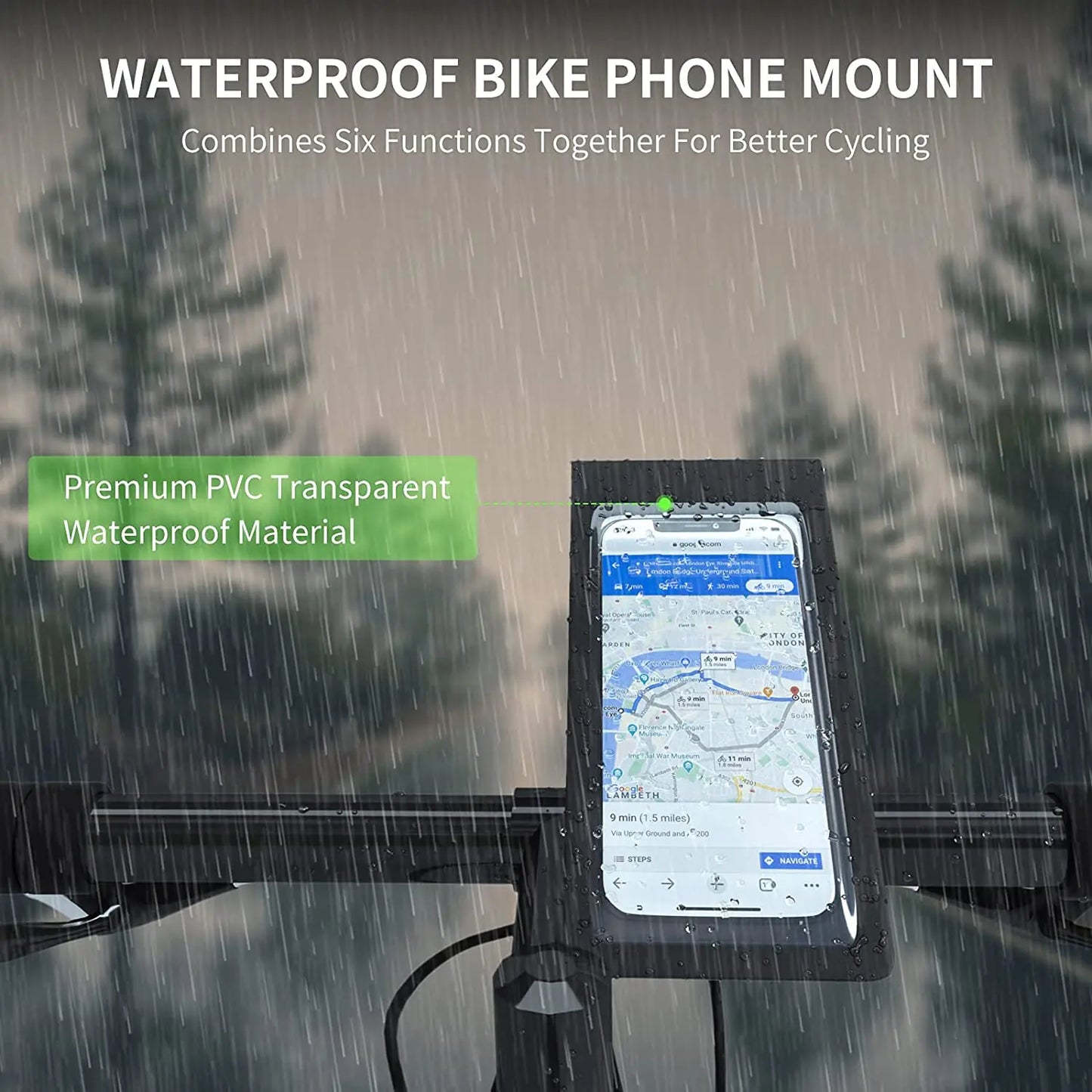 Bike Holder Waterproof Pouch Bag Bicycle Phone Case TPU Touchscreen