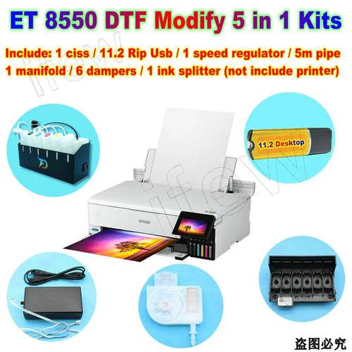 L8050 L18050 DTF CISS Modify Ink System Kit Full Set For Eco-Tank
