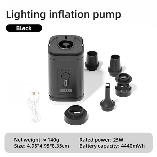 3 in 1 Electric Air Pump with Lights Mini Wireless Air Compressor USB