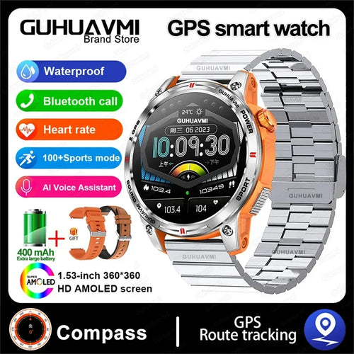 Outdoor Professional GPS Trajectory Smart Watch 1.5" HD Screen