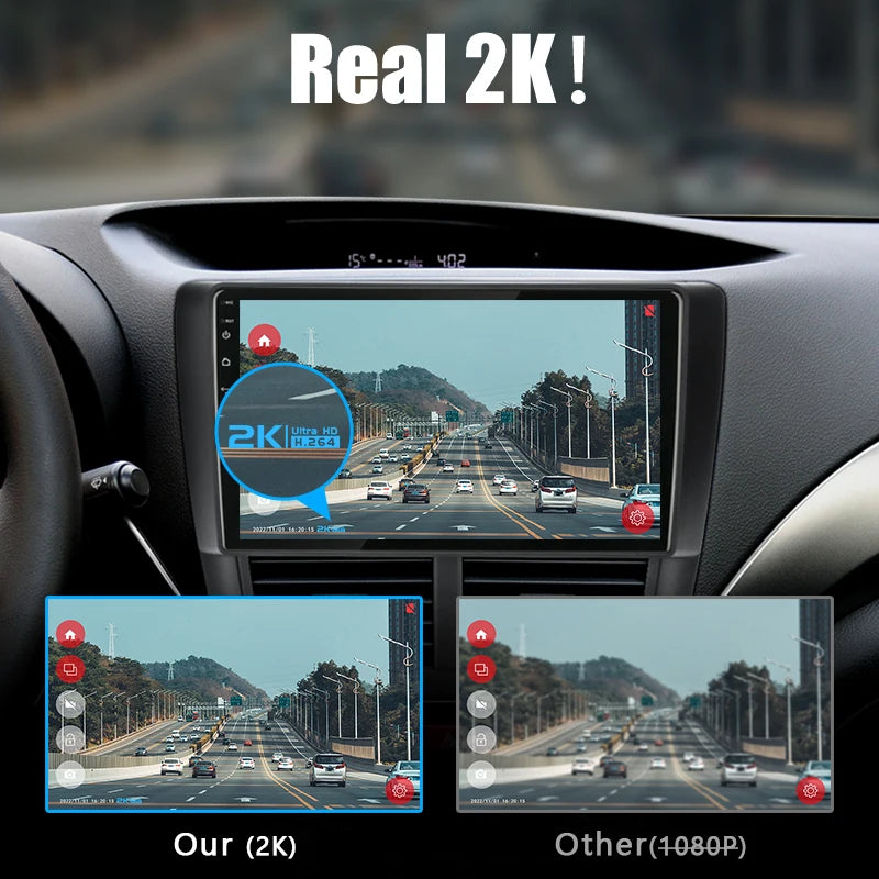Jansite 2K USB Car DVR ADAS 1440P Dash Cam Recorder For Android Player
