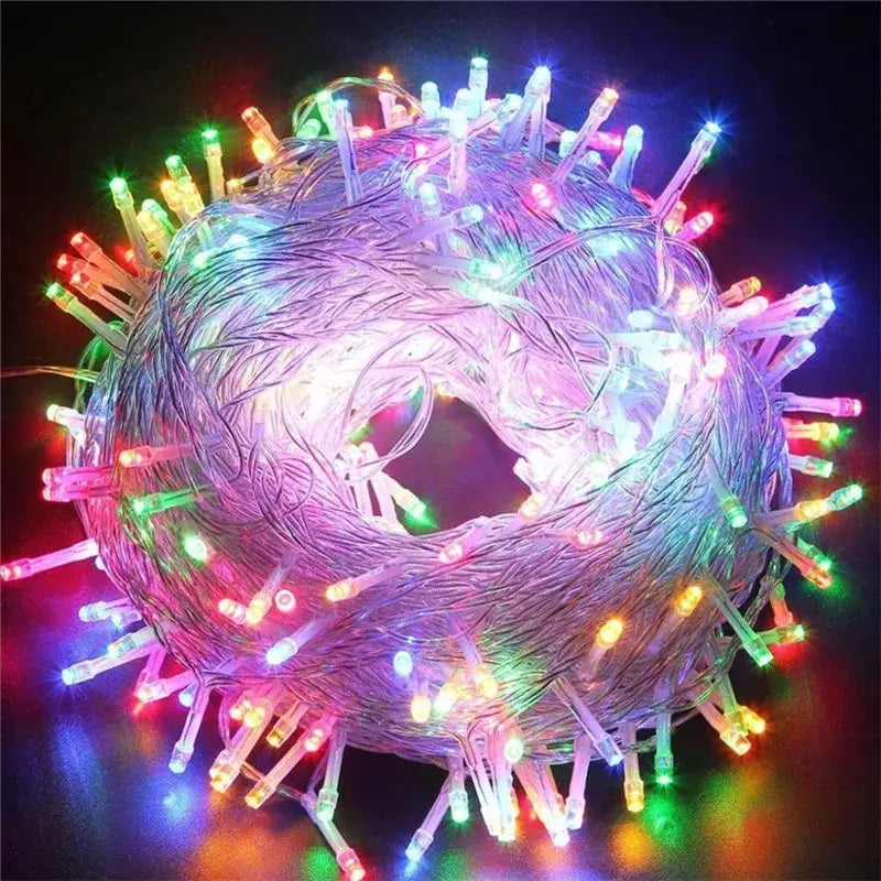 Tail Plug 220V EU Plug 10M Christmas LED String Light Garlands