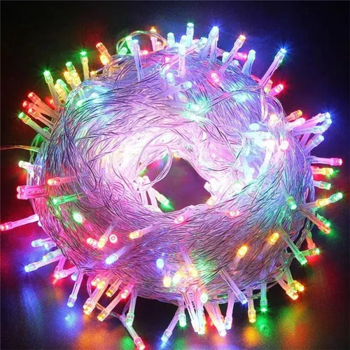 Tail Plug 220V EU Plug 10M Christmas LED String Light Garlands