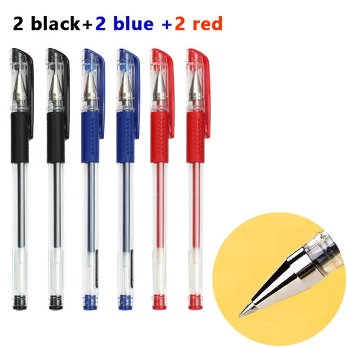 Gel pens Set Black Blue Red Refill Gel Pen Bullet Tip 0.5mm School &