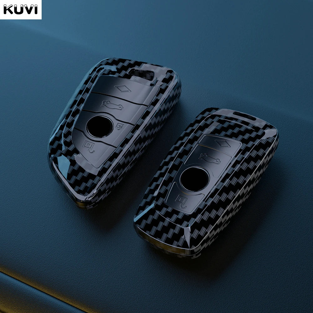 ABS Carbon Fiber Car Key Case Cover For BMW F30 F31 F32 F34 F20 F21