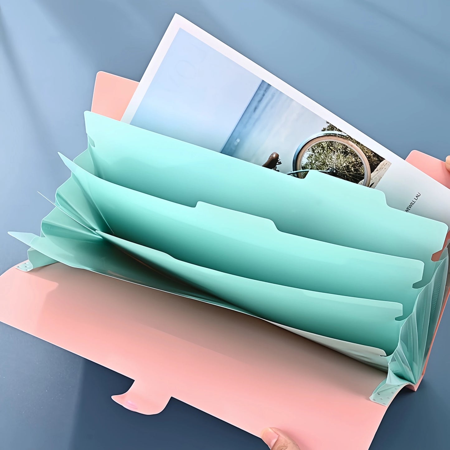 New Minimalist Accordion Bag For Cute And Smiling File Storage, With