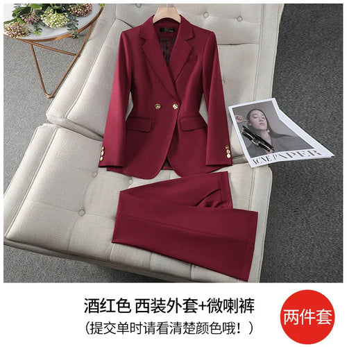 High Quality Blue Red Black White Ladies Pant Suit Women Female