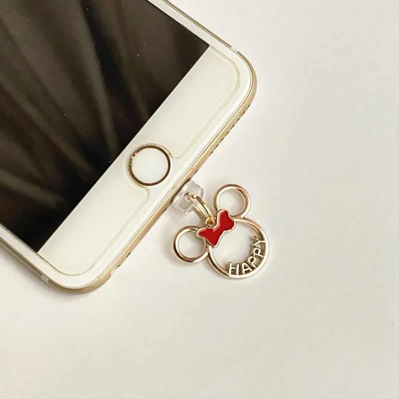 MINISO Minnie Mickey Metal Phone Anti-Dust Plug For iPhone Samsung