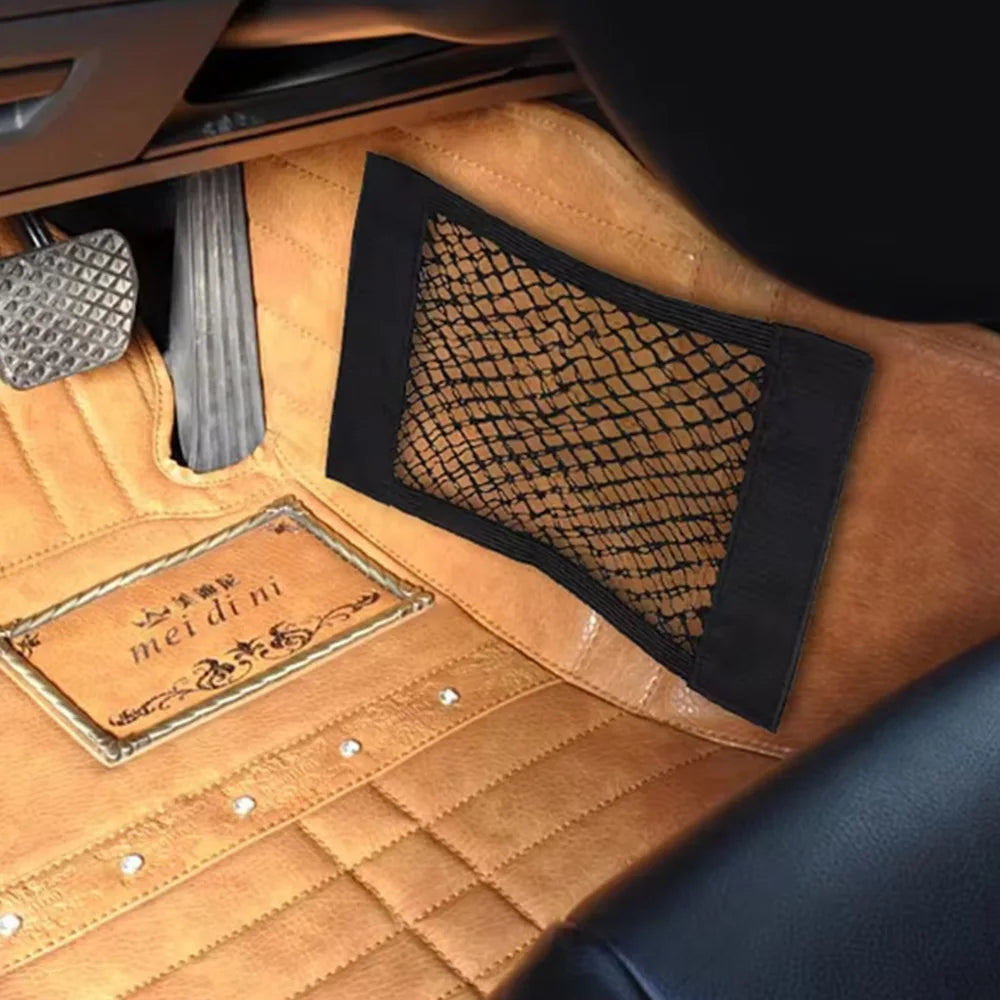 Car storage bag Trunk  Seat Elastic String Net Magic Sticker Universal