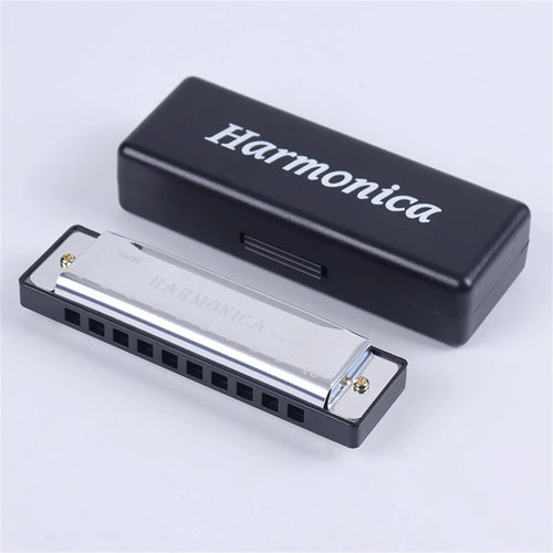 Harmonica Key of C 10 Hole Diatonic Harmonica C with Case for Beginner