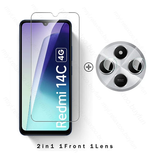 4 In 1 Protective Glass for Xiaomi Redmi 14C 4G Screen Protector Lens