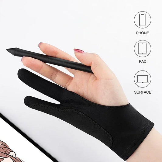 S/M/L Two-Finger Drawing Gloves Anti-touch Anti-fouling for Tablet