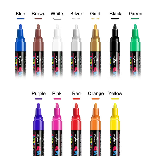 12/18/24Pcs/Set Acrylic Graffiti Pens for Fabric, Canvas, Rock, Glass,