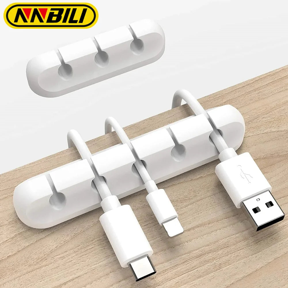 NNBILI Cable Holder Clips Cable Organizer Silicone USB Cable Winder