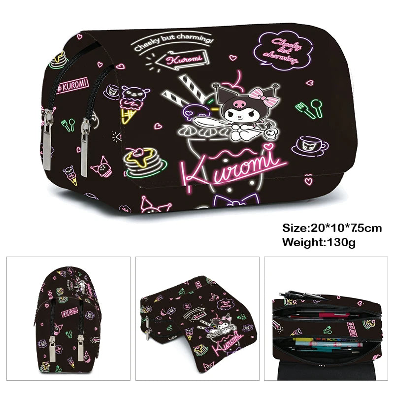 Printing Kuromi Double-layer Pencil Bag Primary and Secondary School