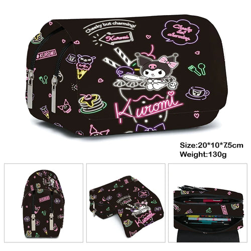 Printing Kuromi Double-layer Pencil Bag Primary and Secondary School