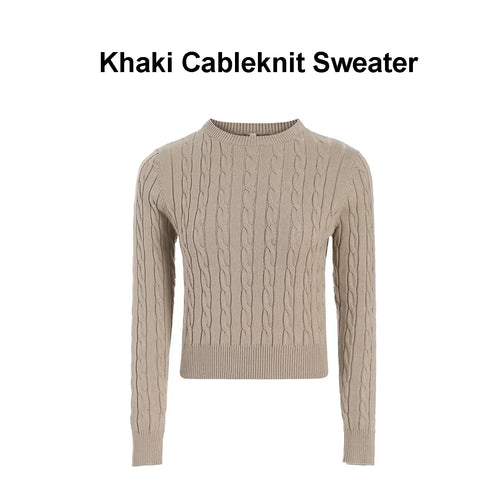 AP Women 2025 Autumn and Winter Cableknit Sweater Soft Casual Five
