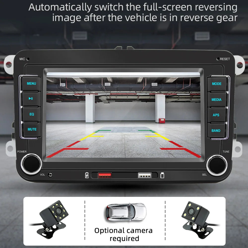 ESSGOO 2 Din Car Radio GPS Android Auto Carplay For 7" VW / Volkswagen