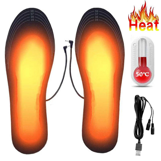 USB Rechargeable Heated Insoles Size 35-46 DIY Customizable Electric