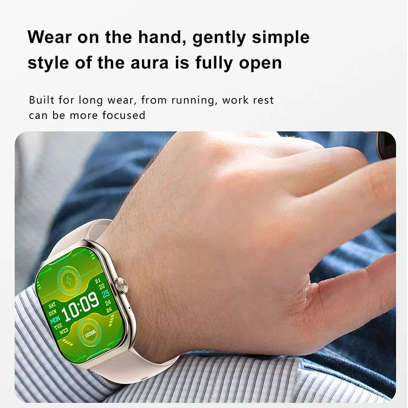 2024 New Men Smart Watch HD Bluetooth Call 2.1 Inch AMOLED Screen GPS