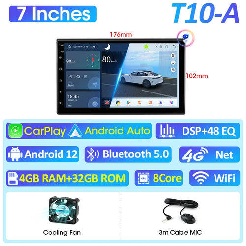 Vtopek 7 9 10 Inch Android 12 4G Car Radio For Toyota VW Kia Nissan