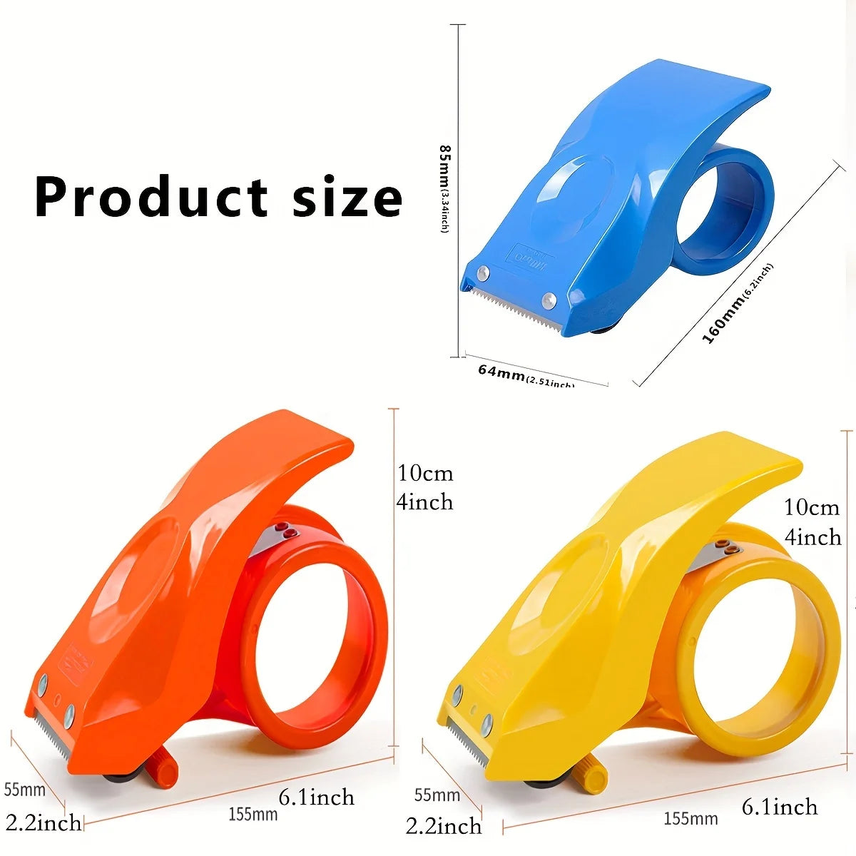 Heavy Duty Shipping Tape Dispenser,Reusable, Replaceable, Eco-Friendly