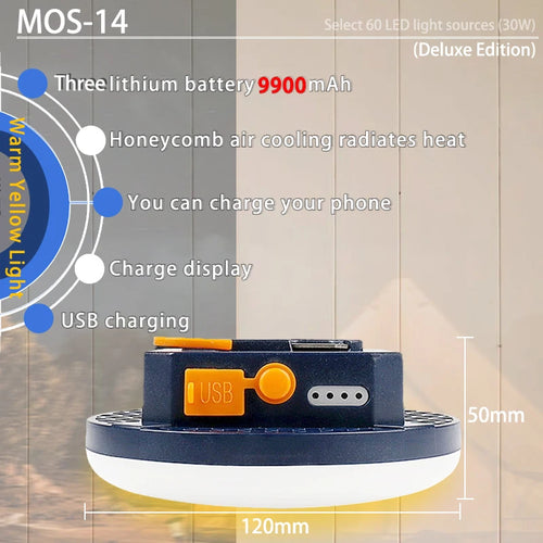 MOSLIGHTING Rechargeable Camping Light Outdoor Fishing Flashlight Tent